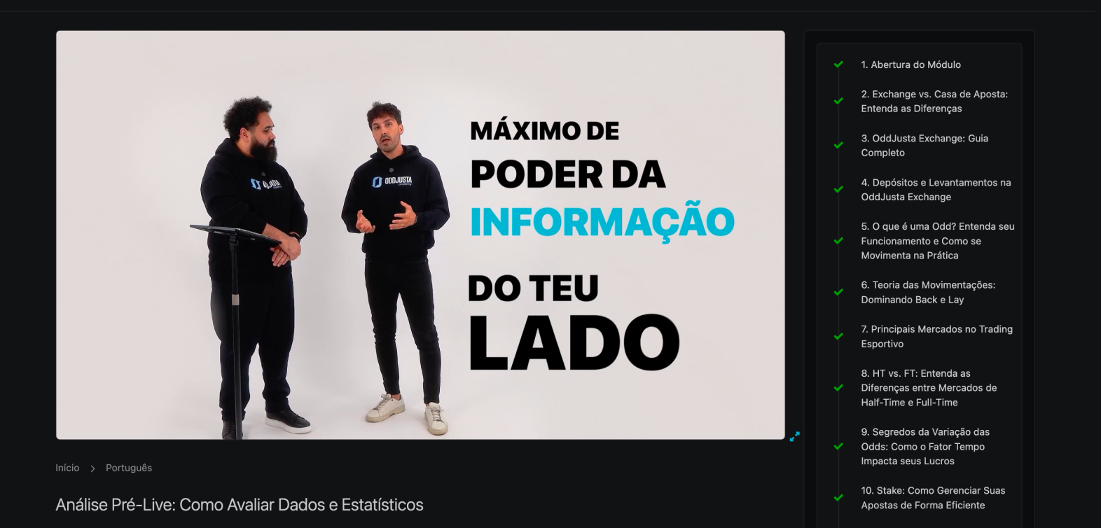 Aula 12 — Análise Pré-Live